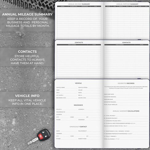 Clever Fox Auto Mileage Log Book – Vehicle Logbook with Mileage, Expense, Gas Consumption & Lubrication Trackers – Driving Logger for Car Records – A5 Size, 1,674 Mileage Entries (Gray) in Saudi Arabia