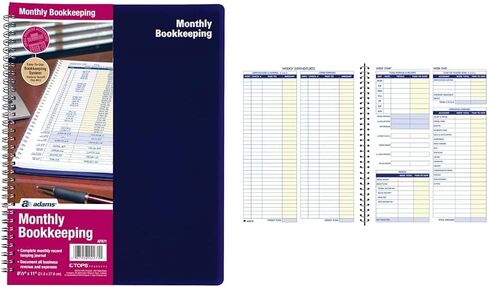 Adams Bookkeeping Record Book, Monthly Format, White (AFR71), 8.5 x 11 inches in Saudi Arabia