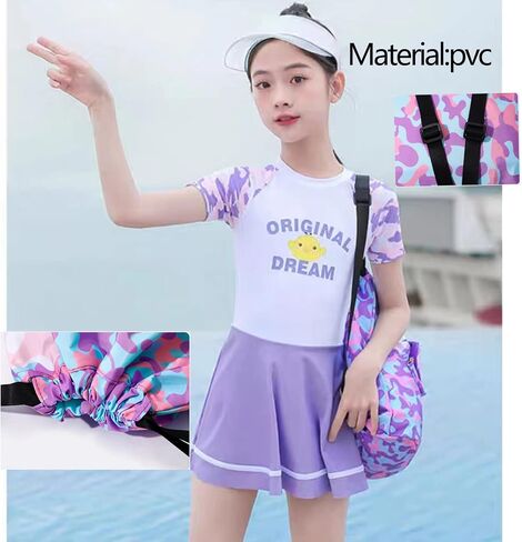 حقيبة ظهر للسباحة الجافة والرطبة للسباحين، حقيبة رياضية للأطفال، حقيبة للأطفال في الهواء الطلق وحمام السباحة والشاطئ، حقيبة برباط للأطفال الصغار (أزرق) in Kuwait