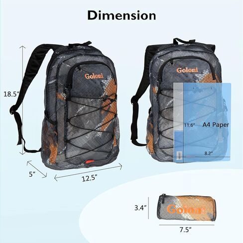 حقيبة سباحة شبكية خفيفة الوزن من Goloni، حقيبة شاطئ شبكية خفيفة الوزن، سريعة الجفاف، حقيبة ظهر شفافة للسباحة والتمارين الرياضية على الشاطئ in Kuwait