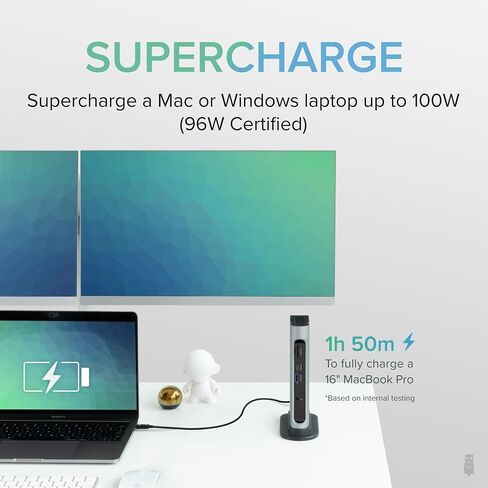Plugable 14-in-1 USB-C and Thunderbolt Dock - 40Gbps with 96W Charging, Compatible with Mac and Windows, 2X HDMI 2.0 and DisplayPort, 7X USB Ports, Ethernet, Audio, SD/MicroSD, Driverless in Saudi Arabia