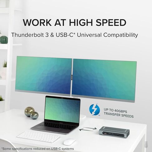 Plugable 14-in-1 USB-C and Thunderbolt Dock - 40Gbps with 96W Charging, Compatible with Mac and Windows, 2X HDMI 2.0 and DisplayPort, 7X USB Ports, Ethernet, Audio, SD/MicroSD, Driverless in Saudi Arabia