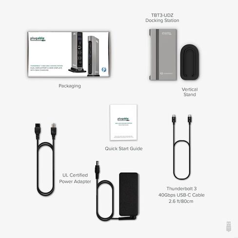 Plugable 14-in-1 USB-C and Thunderbolt Dock - 40Gbps with 96W Charging, Compatible with Mac and Windows, 2X HDMI 2.0 and DisplayPort, 7X USB Ports, Ethernet, Audio, SD/MicroSD, Driverless in Saudi Arabia