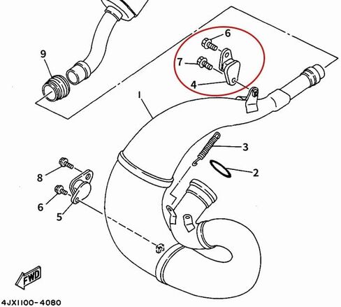 كاتم صوت العادم يبقى لياماها بلاستر 200 IT125 IT175 IT250 IT425 IT465 IT490 YZ80 YZ85 YZ100 YZ125 YZ250 YZ400 YZ490 565-14771-00-00 جبل ماسورة العادم in Kuwait