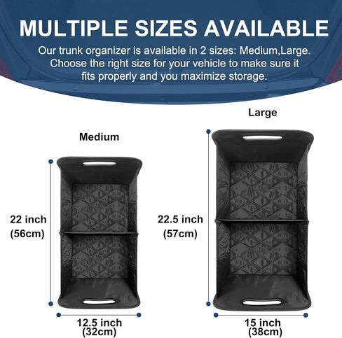 Trunk Organizer for Car, Collapsible Car Organziers and Storage with 6 Pockets, 50L Multi-Compartment Car Trunk Organzier, Car Accessories for Women/Men - Black in Kuwait