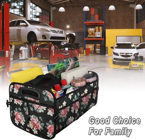 Trunk Organizer for Car, Collapsible Car Organziers and Storage with 6 Pockets, 50L Multi-Compartment Car Trunk Organzier, Car Accessories for Women/Men - Black in Kuwait