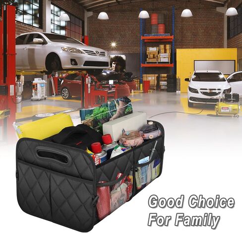 Trunk Organizer for Car, Collapsible Car Organziers and Storage with 6 Pockets, 50L Multi-Compartment Car Trunk Organzier, Car Accessories for Women/Men - Black in Kuwait