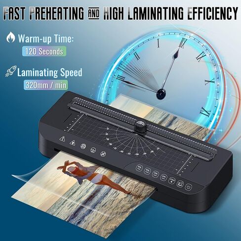 Laminator A4 Laminator Machine 100s Ultra-Fast Preheat 5 in 1 Thermal Laminator for Home Office School Use,Office Presentation Laminators with 30 Laminating Sheets Pouches Paper Trimmer Corner Rounder in Saudi Arabia