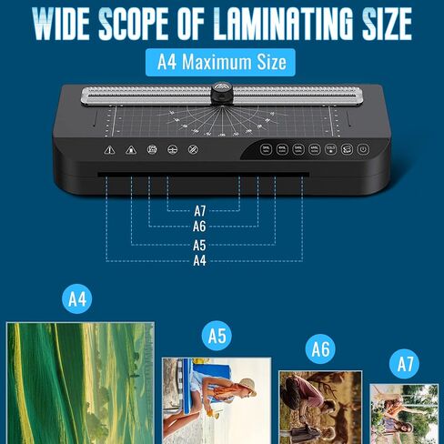 Laminator A4 Laminator Machine 100s Ultra-Fast Preheat 5 in 1 Thermal Laminator for Home Office School Use,Office Presentation Laminators with 30 Laminating Sheets Pouches Paper Trimmer Corner Rounder in Saudi Arabia