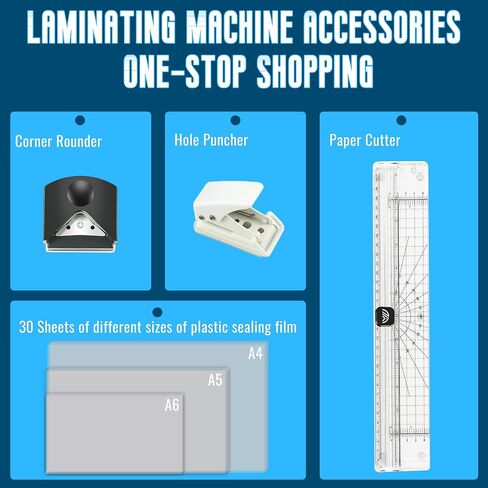 Laminator A4 Laminator Machine 100s Ultra-Fast Preheat 5 in 1 Thermal Laminator for Home Office School Use,Office Presentation Laminators with 30 Laminating Sheets Pouches Paper Trimmer Corner Rounder in Saudi Arabia