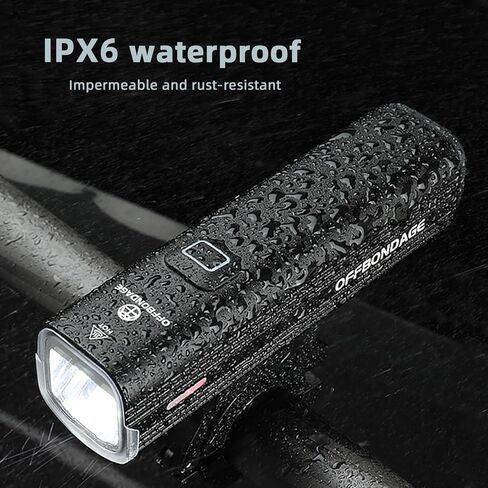 مصباح أمامي للدراجة من OFFBONDAGE مزود بمصباح أمامي 1000 لومن للدراجة للركوب الليلي 4800 مللي أمبير في الساعة 5 أوضاع قابلة لإعادة الشحن، ميزة بنك الطاقة لدراجة الطريق الجبلية الصغيرة Ebike in Kuwait