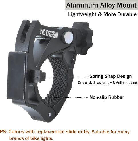 مصابيح الدراجة VICTAGEN، مصباح أمامي مقاوم للماء للدراجة، مجموعة المصابيح الخلفية الأمامية والخلفية القابلة لإعادة الشحن - أضواء الدراجة والإضاءة الخلفية، ملحقات الدراجة للرجال والنساء والأطفال لركوب الدراجات الليلية على الطرق الجبلية in Kuwait