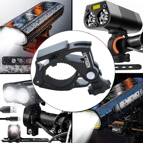 مصابيح الدراجة VICTAGEN، مصباح أمامي مقاوم للماء للدراجة، مجموعة المصابيح الخلفية الأمامية والخلفية القابلة لإعادة الشحن - أضواء الدراجة والإضاءة الخلفية، ملحقات الدراجة للرجال والنساء والأطفال لركوب الدراجات الليلية على الطرق الجبلية in Kuwait