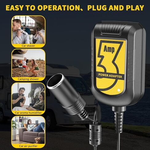 AC to DC Converter 12V 3A 36W - Car Cigarette Lighter Adapter AC 110V-240V to DC 12V, Car Adapter for Plug Outlet, Power Supply Converter Transformer in Kuwait