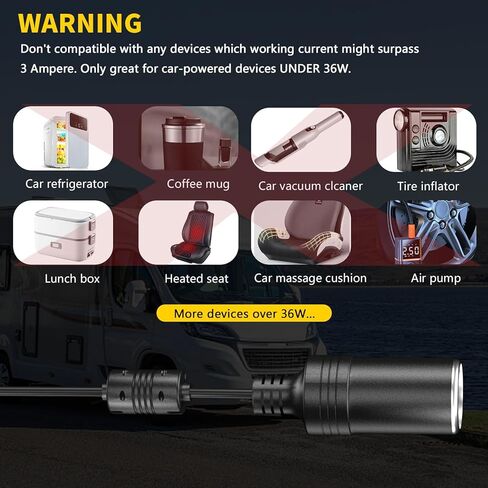 AC to DC Converter 12V 3A 36W - Car Cigarette Lighter Adapter AC 110V-240V to DC 12V, Car Adapter for Plug Outlet, Power Supply Converter Transformer in Kuwait