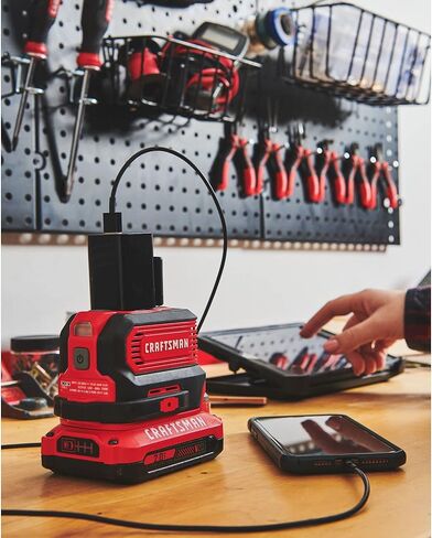 شاحن CRAFTSMAN V20، عاكس للطاقة، منافذ شحن للنوع C، والنوع A، والتيار المتردد، 150 واط، أداة عارية فقط (CMCB1150B) in Kuwait