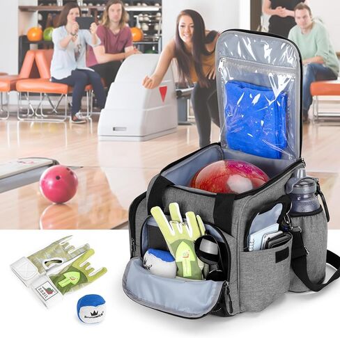 حقيبة كرة البولينج من DSLEAF لكرة واحدة، وحقيبة حمل كرة البولينج مع حامل كرة خشبي وجيوب تخزين إضافية in Kuwait