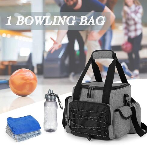 حقيبة كرة البولينج من DSLEAF لكرة واحدة، وحقيبة حمل كرة البولينج مع حامل كرة خشبي وجيوب تخزين إضافية in Kuwait