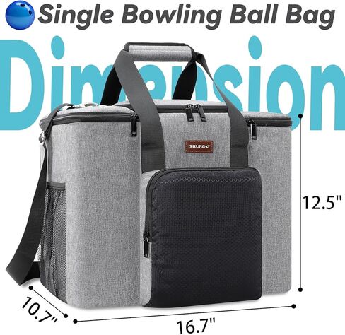 أكياس كرات البولينج لكرات مفردة/كرتين، حقائب حمل كرات البولينج سهلة الحمل مع حامل بولينج خشبي وجيوب تخزين إضافية - تحمل كرة بولينج واحدة/اثنين وإكسسوارات إضافية in Kuwait