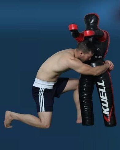 دمية Kuell Unfilled Grappling Dummy 35,50,70,120,140 رطل للمصارعة للبالغين، BJJ، تدريب الجودو كاراتيه - واقفة، رمي فنون القتال المختلطة، دمى جيو جيتسو البرازيلية مع حبل القفز in Saudi Arabia