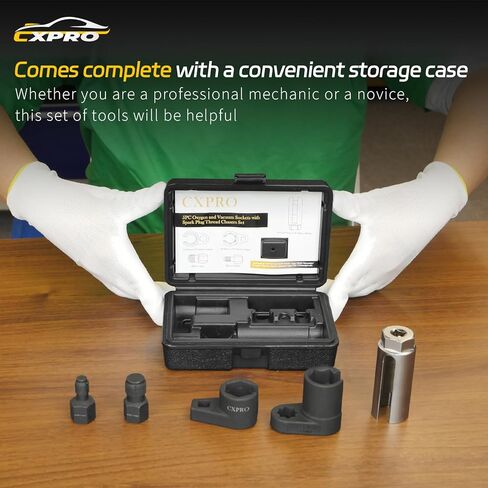 5Pcs Oxygen Sensor Socket Set, Automotive O2 Vacuum Sensor Socket with Spark Plug Wrench Thread Chasers Set, Offset O2 Sensor Switch Removal Tool in Kuwait