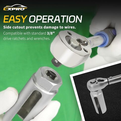 5Pcs Oxygen Sensor Socket Set, Automotive O2 Vacuum Sensor Socket with Spark Plug Wrench Thread Chasers Set, Offset O2 Sensor Switch Removal Tool in Kuwait