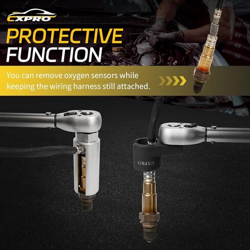 5Pcs Oxygen Sensor Socket Set, Automotive O2 Vacuum Sensor Socket with Spark Plug Wrench Thread Chasers Set, Offset O2 Sensor Switch Removal Tool in Kuwait