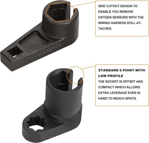 مجموعة مقابس مستشعر الأوكسجين من 10 قطع من Hromee مع مطاردات الخيوط، ومقبس الحاقن ووحدة إرسال الزيت، مجموعة أدوات إزالة مستشعر الأوكسجين 1/2 بوصة و3/8 بوصة مربعة in Kuwait