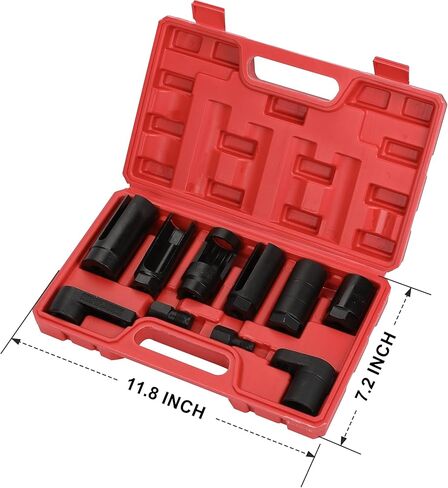 مجموعة مقابس مستشعر الأوكسجين من 10 قطع من Hromee مع مطاردات الخيوط، ومقبس الحاقن ووحدة إرسال الزيت، مجموعة أدوات إزالة مستشعر الأوكسجين 1/2 بوصة و3/8 بوصة مربعة in Kuwait