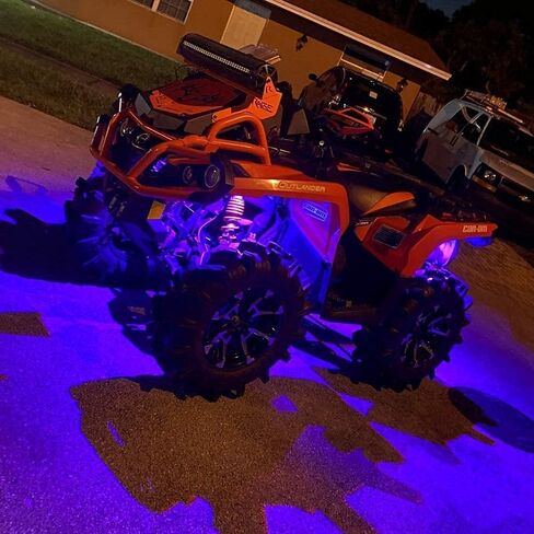 SUNPIE 4 Pods RGBW Rock Lights الألومنيوم معدن LED Underglow Light Kit App RF التحكم عن بعد وضع الصوت وضع الموسيقى متعدد الألوان عجلة أضواء جيدة للشاحنات على الطرق الوعرة SUV ATV UTV قوارب مقطورة in Saudi Arabia