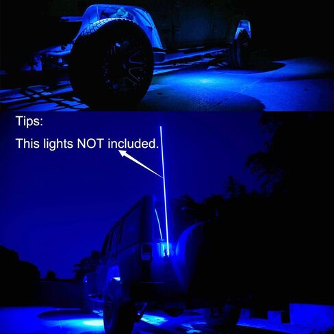 Aukmak 4 Pods LED Rock Light Kit for Jeep ATV SUV الطرق الوعرة سيارة شاحنة قارب Underbody Glow Trail Rig Lamp Underglow LED أضواء نيون مقاومة للماء - أزرق in Saudi Arabia