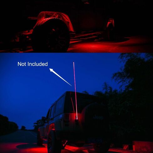 Aukmak 4 Pods LED Rock Light Kit for Jeep ATV SUV الطرق الوعرة سيارة شاحنة قارب Underbody Glow Trail Rig Lamp Underglow LED أضواء نيون مقاومة للماء - أزرق in Saudi Arabia