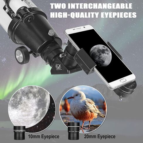 Celticbird Telescope for Adults High Powered, 80mm Aperture 600mm AZ Mount Refractor Telescope for Kids Beginners - Portable Telescopes for Adults Astronomy with Backpack, Phone Adapter, Moon Filter in Saudi Arabia