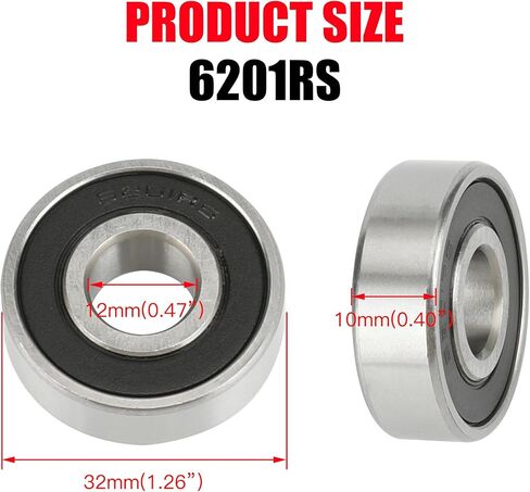 GREHUA Front and Rear Wheel Bearing for Baja Motorsports 97cc Doodle Bug Coleman CT100U CC100X KT196 Motovox MBX10 MBX11 Classic 80cc 105cc Realtree RT100 RT200 Mini Bike Go Kart Parts 6201RS in Saudi Arabia