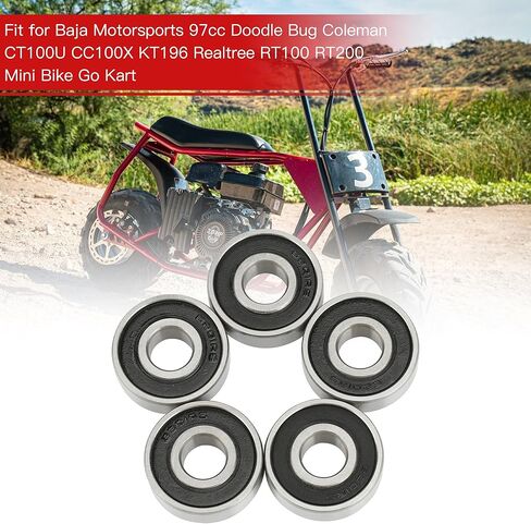 GREHUA Front and Rear Wheel Bearing for Baja Motorsports 97cc Doodle Bug Coleman CT100U CC100X KT196 Motovox MBX10 MBX11 Classic 80cc 105cc Realtree RT100 RT200 Mini Bike Go Kart Parts 6201RS in Saudi Arabia