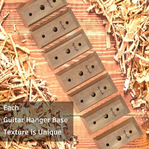 Guitar Wall Mount, 4 Pack Guitar Hanger,Black Walnut Guitar Hook Holder Stand for Acoustic Electric Bass Guitar Ukulele Mandolin at Home, Studio in Kuwait