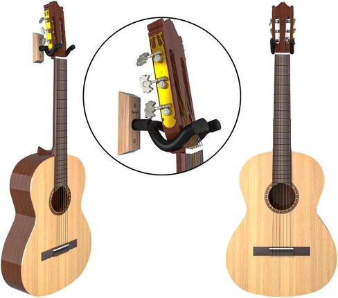 Guitar Wall Mount, 4 Pack Guitar Hanger,Black Walnut Guitar Hook Holder Stand for Acoustic Electric Bass Guitar Ukulele Mandolin at Home, Studio in Kuwait