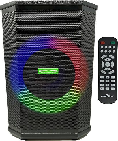 مكبر صوت Boomerang Looper BoomBoxx (شاشة تعمل بالطاقة) مقاس 8 بوصات - بلوتوث - راديو FM - 3 مداخل - تأثيرات Onbard - ضوء متعدد الألوان - فتحة ذاكرة - محمول ويعمل بالبطارية - جهاز تحكم متضمن in Kuwait