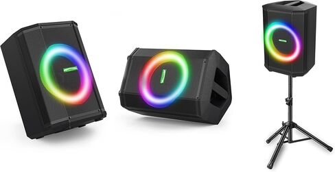 مكبر صوت Boomerang Looper BoomBoxx (شاشة تعمل بالطاقة) مقاس 8 بوصات - بلوتوث - راديو FM - 3 مداخل - تأثيرات Onbard - ضوء متعدد الألوان - فتحة ذاكرة - محمول ويعمل بالبطارية - جهاز تحكم متضمن in Kuwait