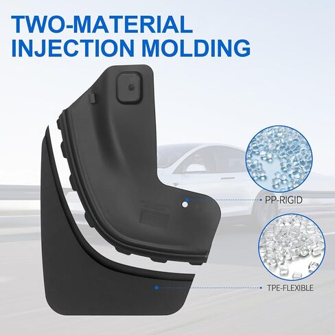 اللوحات الطينية لملحقات موديل Y 2021-2024، واقيات الطين المصنوعة من مادة مرنة مقاومة للرذاذ، لا تتطلب الحفر، سهلة التركيب in Kuwait