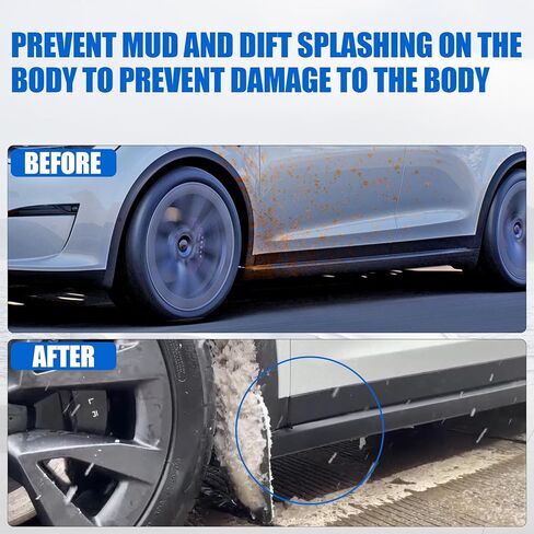 اللوحات الطينية لملحقات موديل Y 2021-2024، واقيات الطين المصنوعة من مادة مرنة مقاومة للرذاذ، لا تتطلب الحفر، سهلة التركيب in Kuwait