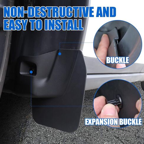 اللوحات الطينية لملحقات موديل Y 2021-2024، واقيات الطين المصنوعة من مادة مرنة مقاومة للرذاذ، لا تتطلب الحفر، سهلة التركيب in Kuwait