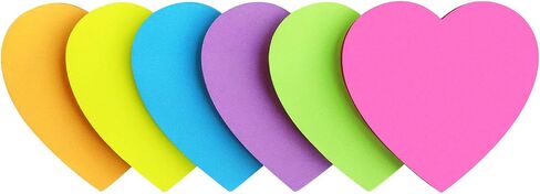 SIMONA Heart Shape Sticky Notes 8 Color Bright Colorful Sticky Pad 75 Sheets/Pad Self-Sticky Note Pads in Saudi Arabia