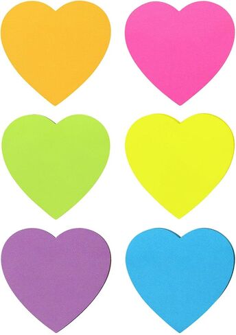 SIMONA Heart Shape Sticky Notes 8 Color Bright Colorful Sticky Pad 75 Sheets/Pad Self-Sticky Note Pads in Saudi Arabia