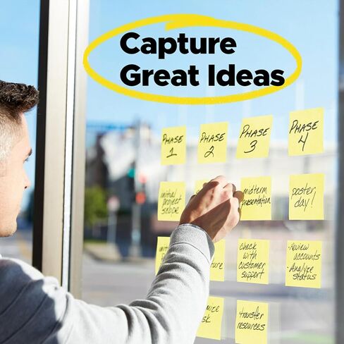 موزع ملاحظات منبثق فائق الالتصاق من Post-it، 12 لوحة ملاحظات لاصقة، 3 × 3 بوصة، 2X قوة الالتصاق واللوازم المدرسية والمنتجات المكتبية، تستخدم مع موزعات الملاحظات اللاحقة، أصفر كناري in Kuwait