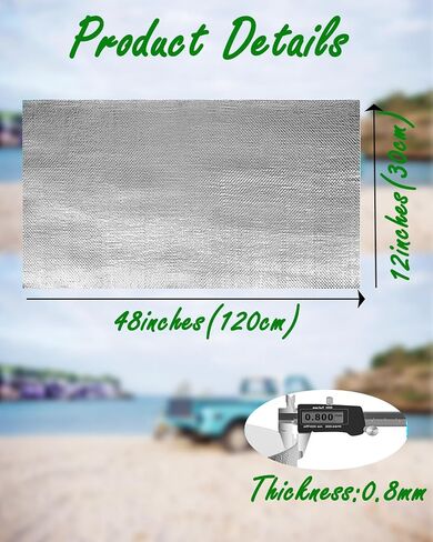 Mantel Protector Fireplace Heat Shield - 12" X 48" Aluminum Backed Aluminized Thermal Barrier Fiberglass Insulation Reflective Material High Temp Protection for Cabinet Heat Sheet Wall Behind Grill in Saudi Arabia