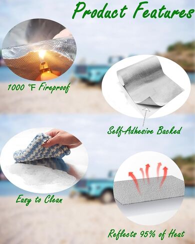 Mantel Protector Fireplace Heat Shield - 12" X 48" Aluminum Backed Aluminized Thermal Barrier Fiberglass Insulation Reflective Material High Temp Protection for Cabinet Heat Sheet Wall Behind Grill in Saudi Arabia