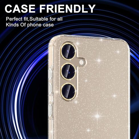 for Samsung Galaxy S24 Camera Lens Protector, Individual Metal Ring Tempered Glass Lens Cover, [Strong Adsorption] Scratch Resistant Ultra-Thin HD Clear Lens Cover, 1 Set-Black Ring in Saudi Arabia