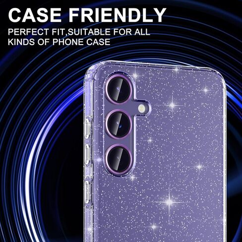 for Samsung Galaxy S24 Camera Lens Protector, Individual Metal Ring Tempered Glass Lens Cover, [Strong Adsorption] Scratch Resistant Ultra-Thin HD Clear Lens Cover, 1 Set-Black Ring in Saudi Arabia