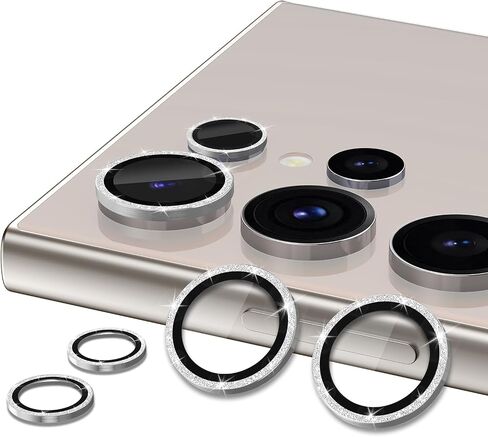for Samsung Galaxy Z Flip 7 Camera Lens Protector, Individual Metal Ring Tempered Glass Lens Cover, [Strong Adsorption] Scratch Resistant Ultra-Thin HD Clear Lens Cover, 1 Set-Black Ring in Saudi Arabia